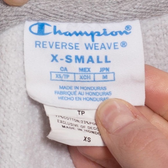 Champion Heather Grey Cropped Sweatshirt - Extra Small | Reverse Weave - Picture 6 of 9